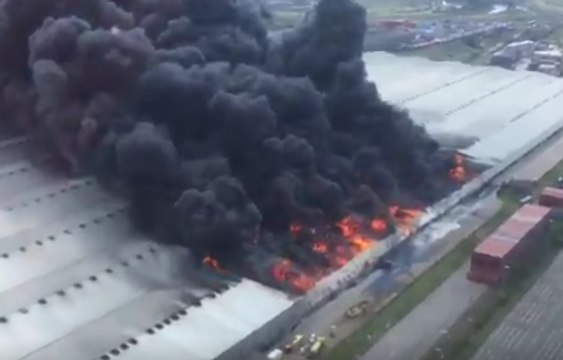 Huge Fire Rips Through Container Depot in Durban
