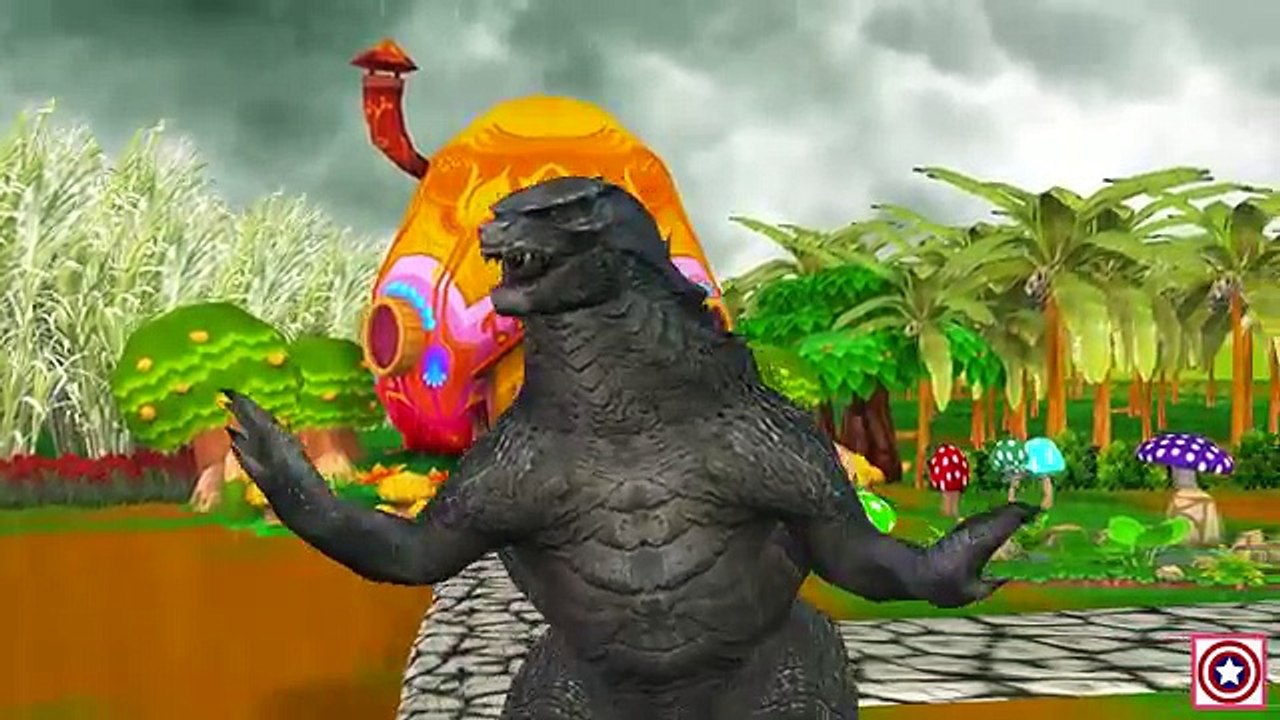 Crocosaurus Vs Godzilla Cartoon Fight | Animals Finger Family Rhymes For Children | Animal