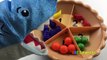 Азбука и цвета съедает продукты для фрукты Дети Узнайте пирог пирог акула Написание сюрпризы игрушка с