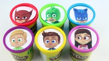 Learn COLORS PJ Masks Playdoh Molds Disney Jr Owlette Catboy Gekko Romeo Toys for Kids ABC