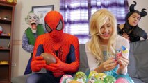 Frozen Elsa HEAD KNIFE Prank! w/ Spiderman Frozen Anna Maleficent Fun IRL Superhero in Rea