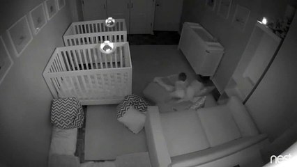 Adorable time lapse of twin toddlers skipping sleep to play