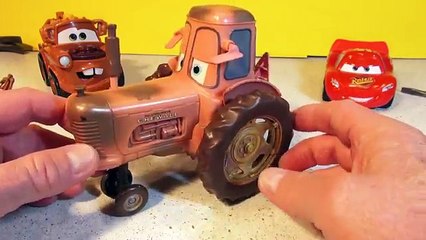Pixar Cars Tractor Scene Re Enactment with Mater and Lightning McQueen and a LargeTractor