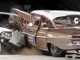 Crash Test 1959 Chevrolet Bel Air VS. 2009 Chevrolet Malibu (Frontal Offset) IIHS 50th Anniversary