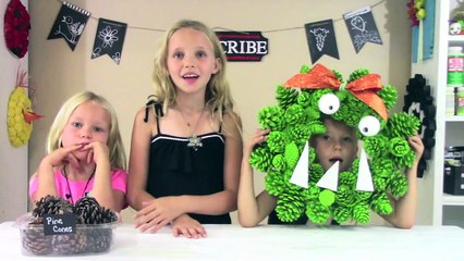 How to Make a Monster Wreath  _  Pine Cone Craft _ DIY Halloween Decor for Kids