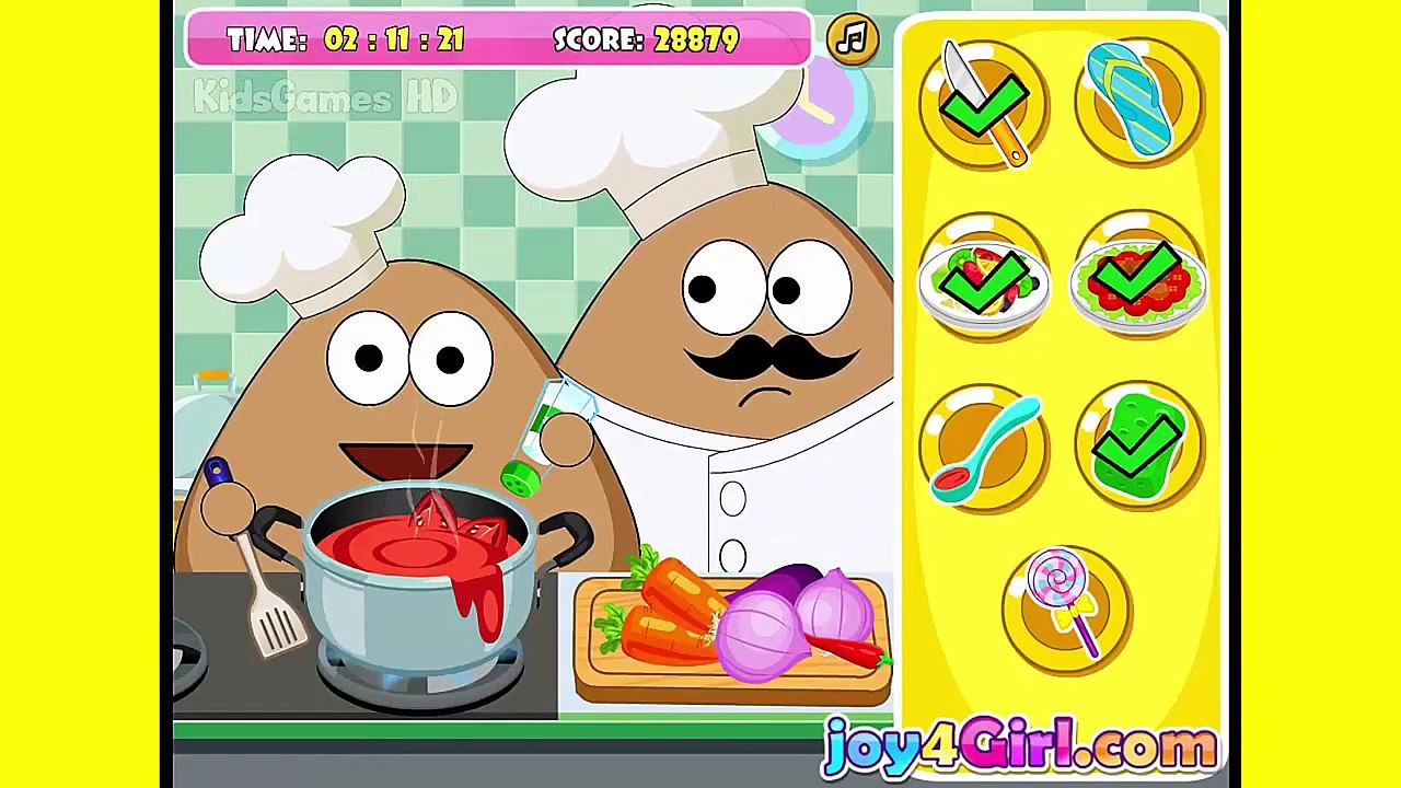 Bets Baby Game For Kids ❖ Baby Game To Play ❖ Pou Kitchen Slacking Cartoon