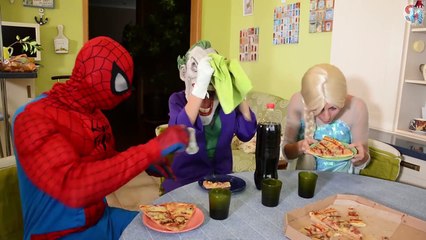 Frozen Elsa & Spiderman vs Joker SMELLY POOP FART!! w/ Belle Fun Superhero Movie in real l