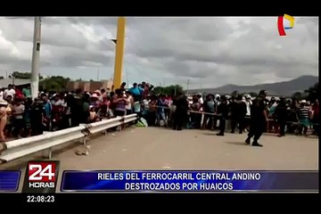 Colapsan rieles del Ferrocarril central Andino por huaicos