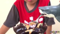 BAD BABY Shark eating our giant gummy bear