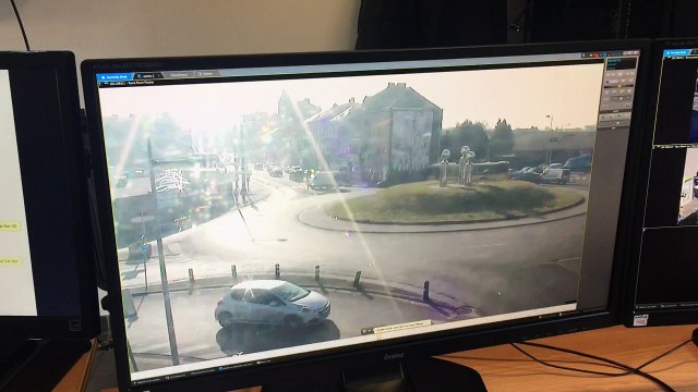 Accident du rond-point service surveillance caméras