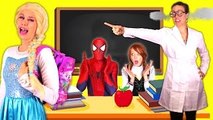 Frozen Elsa KICKED OUT OF SCHOOL! w/ Spiderman Joker Anna McDonalds Challenge Superman Fun Real Life
