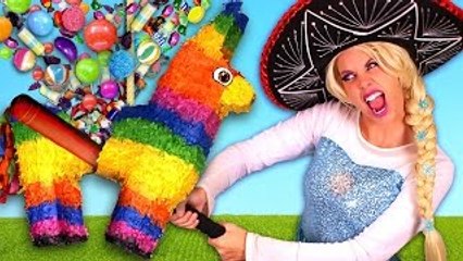 Frozen Elsa CANDY EXPLOSION! w/ Spiderman Anna Joker Rapunzel Police Spidergirl Car Fun Real Life