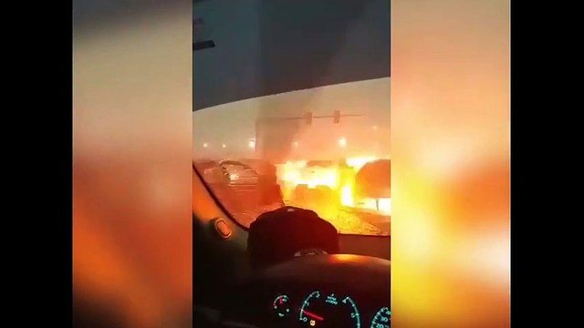 accident - Lors d'un violent orage un camion se couche sur les voitures