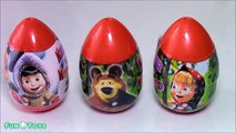 Masha i Medved PlayDoh Surprise eggs Unboxing Маша и Медведь Play Doh Яйца Сюрприз