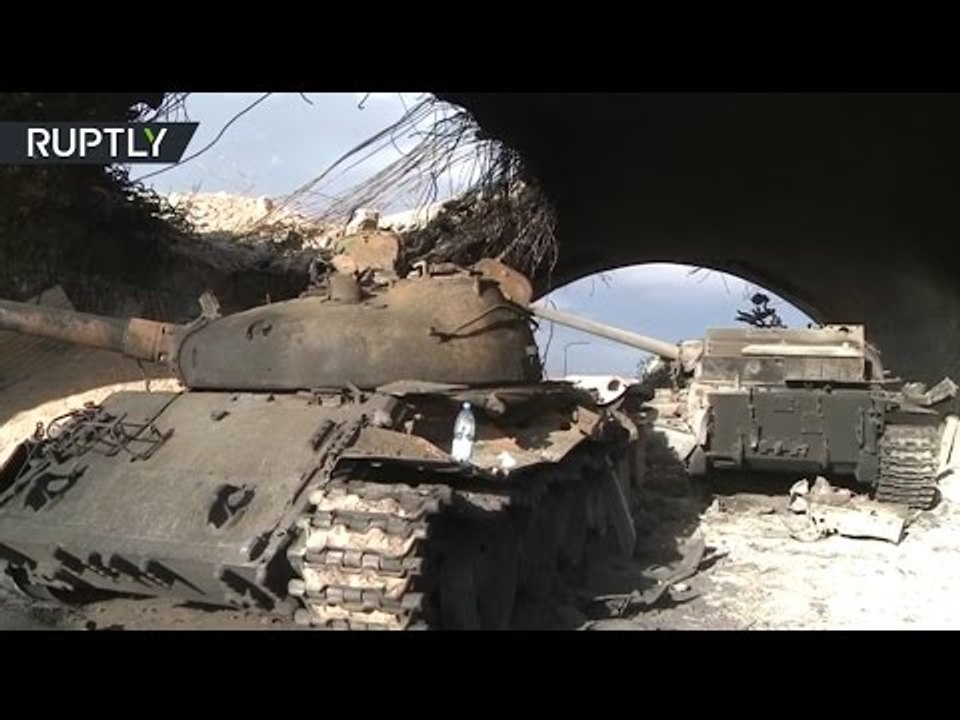 Footage of ISIS tanks destroyed in a battle for Palmyra (EXCLUSIVE)