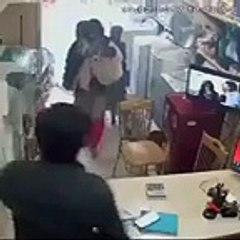 Beggar Girl Stealing Mobile From Shop