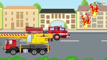 Dessins animés pour bébés. Camion de pompiers, Camion, Voiture de police pour petits