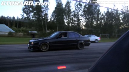 1001 HP Bugatti Veyron Dutchbugs vs BMW M5 E34 Turbo 900 RWHP