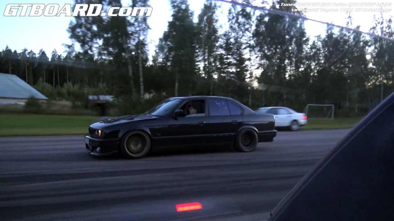 1001 HP Bugatti Veyron Dutchbugs vs BMW M5 E34 Turbo 900 RWHP