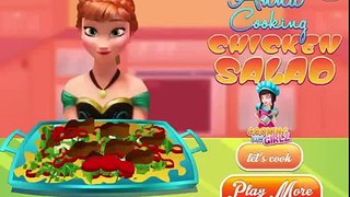 Бесплатно замороженные Игры Принцесса Анна Готовка курица салат замороженные Анна
