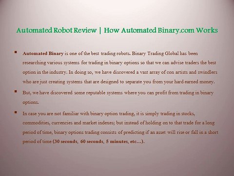 Automated Robot Review | How Automated Binary.com Works