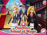 Disney Princesses At School Of Magic - Frozen Elsa And Tangled Rapunzel Magic Dress Up Gam