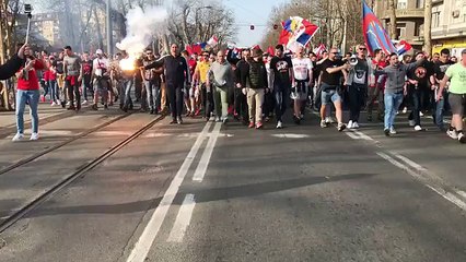 Delije i Fratria - Korteo do Marakane!