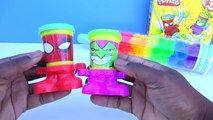 Superhero Spiderman Play Doh Ice Cream Popsicle Rainbow Roller Pin HowTo Modelling Clay -