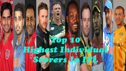 Top 10 highest individual scorers in IPL