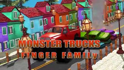 Monster Trucks Finger Family Nursery Rhymes for Children in 3D | Monster trucks for Kids