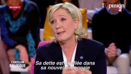 Sortie de l’euro: Marine Le Pen se trompe-t-elle sur la convertibilité de la dette en francs?