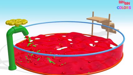 Learn Colors with  Surprise Eggs for Kids, Toddlers _ Magic Liquid Swimming Pool _ BinBin COLORS