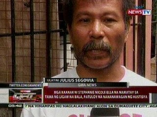 QRT: Mga kaanak ni Nicole Ella na namatay sa tama ng ligaw na bnala, nananawagan sa hustisya