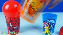 spider man ball cups surprise eggs minions kung fu panda 2 spongebob surprise eggs unboxin