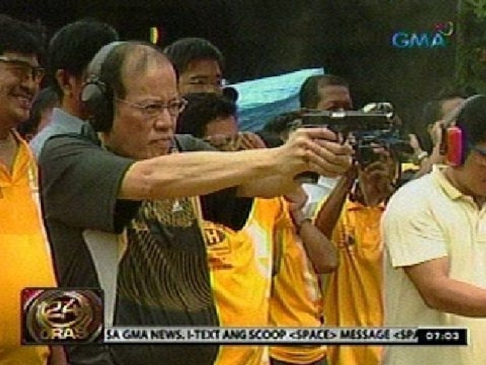 24 Oras:  Target shooting, isa raw sa mga paraan ni PNoy para makapag-relax