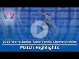 WJTTC 2015 Highlights: HO Kwan Kit vs XUE Fei (1/4)