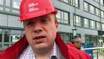 Les syndicalistes visitent les chantiers à Mons