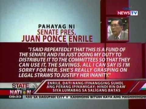 SONA: Sen. Miriam Defensor-Santiago, muling pinasaringan si Sen. Pres. Juan Ponce Enrile