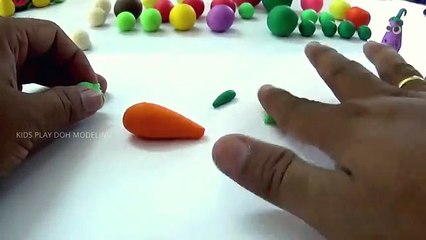 Play Carrot making | Playdoh vegetable soup carrot peas and pasta