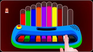 Learn Colors with Music Instrument Cartoon, Teach Colours, Baby Children Kids Learning Vid