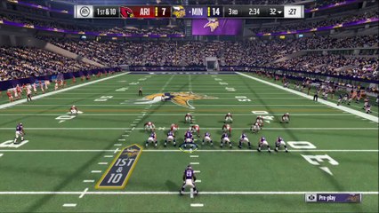 TD Peterson vs Arizona Madden NFL 17