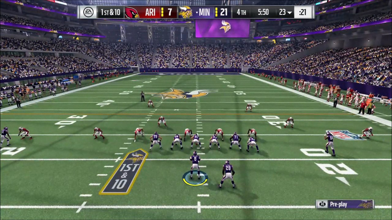 TD Peterson vs Arizona Madden NFL 17