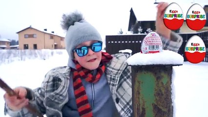 Winter Egg Hunt Surprise Toys Challenge for Kids get HUGE Surprise Egg opening Toys