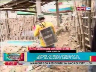 BP: Dengue outbreak, idineklara sa Brgy. San Salvador, Banate, Iloilo