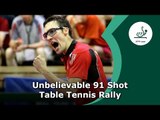 Unbelievable 91 Shot Table Tennis Rally