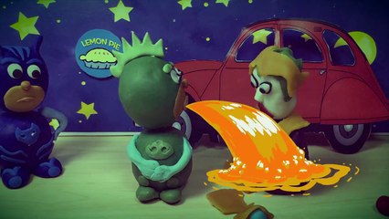 PJ Masks Play-Doh Throw Up Car Sick Episode Compilation in English