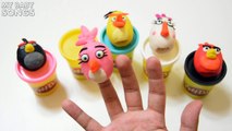 Learn Colors Play Doh Angry Birds Peppa Pig Molds Fun! Finger Family Nursery Rhymes