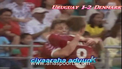 اهداف مباراة الدانمارك و الاوروغواي 2-1 كاس العالم 2002