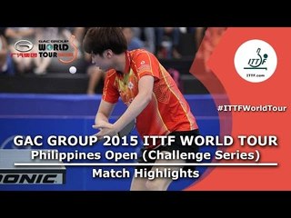 Philippines Open 2015 Highlights: JUNG Youngsik vs WU Chih Chi (1/2)