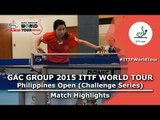 Philippines Open 2015 Highlights: Kato Miyu vs LAM Yee Lok (Qualification Group)